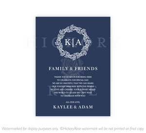 Monogram Wreath | Welcome Notes