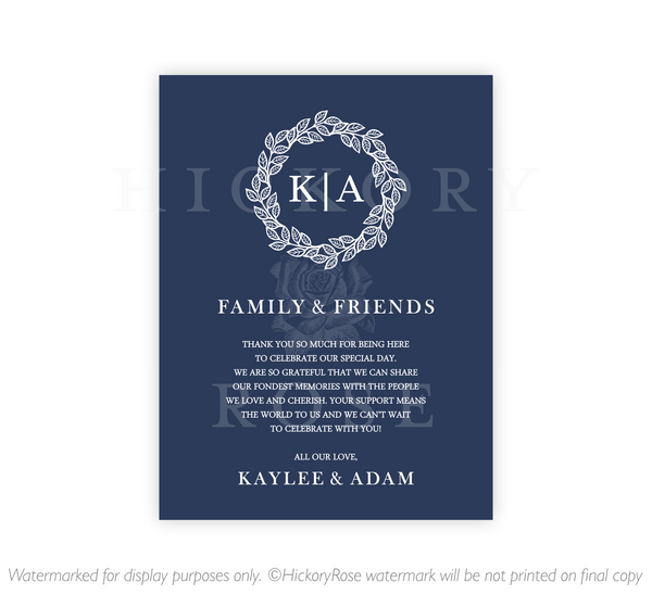 Monogram Wreath | Welcome Notes