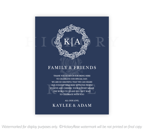 Monogram Wreath | Welcome Notes