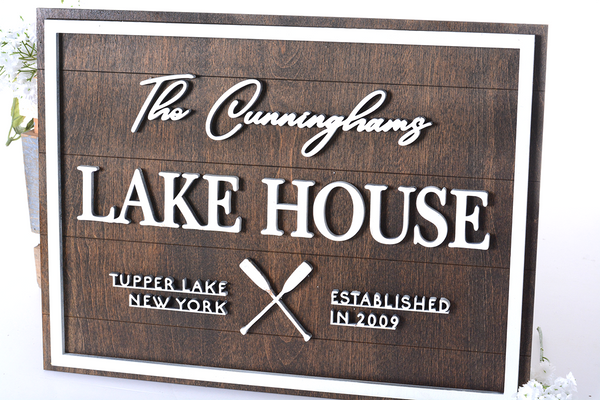 Family Lake House | Wood Sign