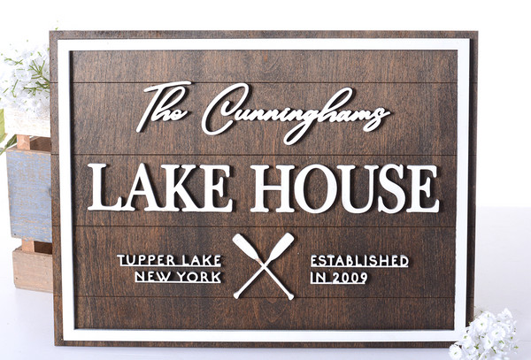 Family Lake House | Wood Sign