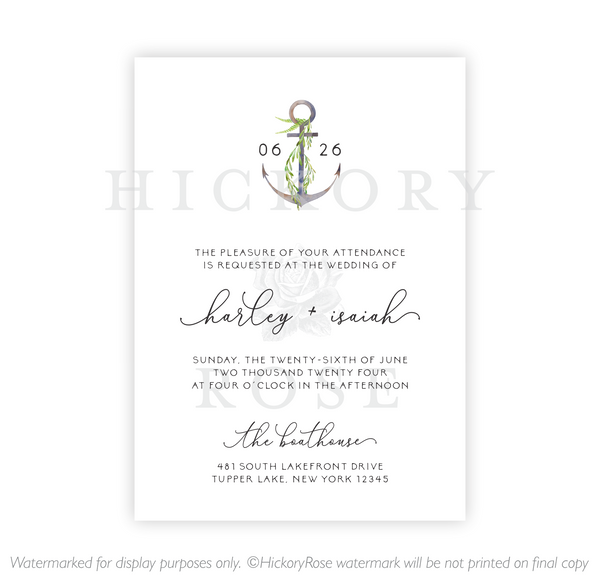 Nautical Greenery | Wedding Invitation