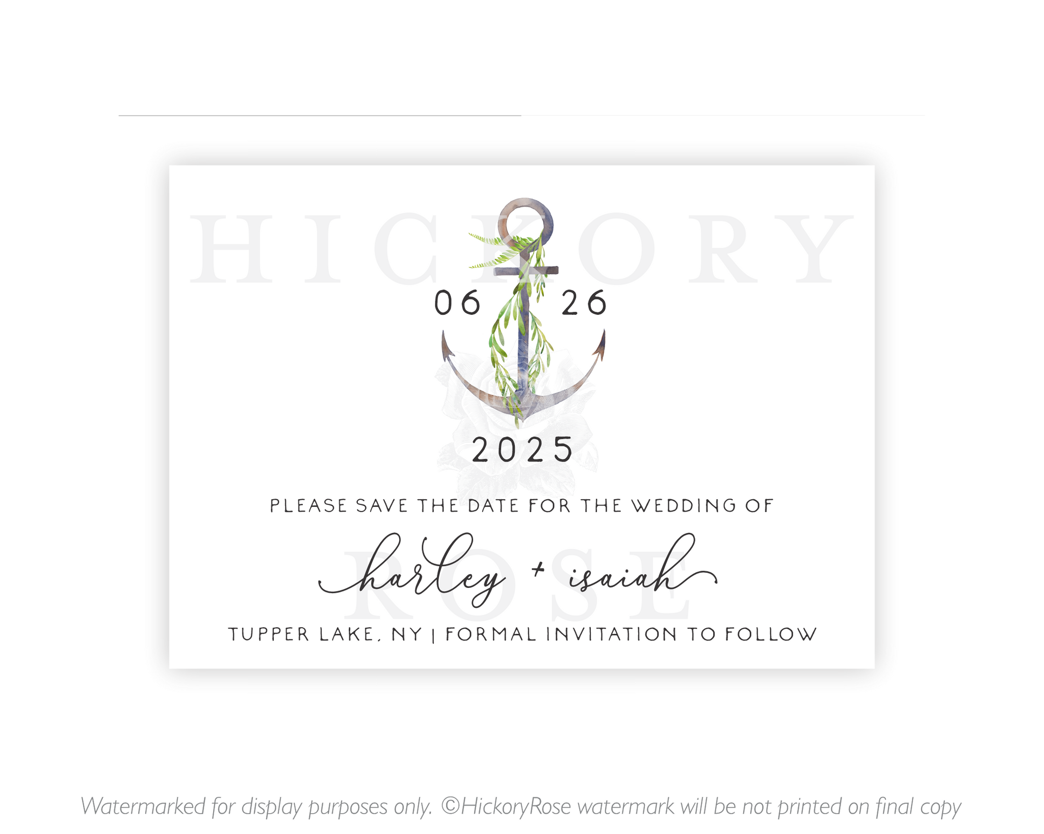 Nautical Greenery | Save the Date Cards