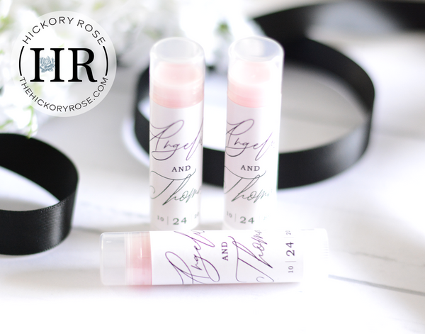 Romantic Script | Lip Balm Favors