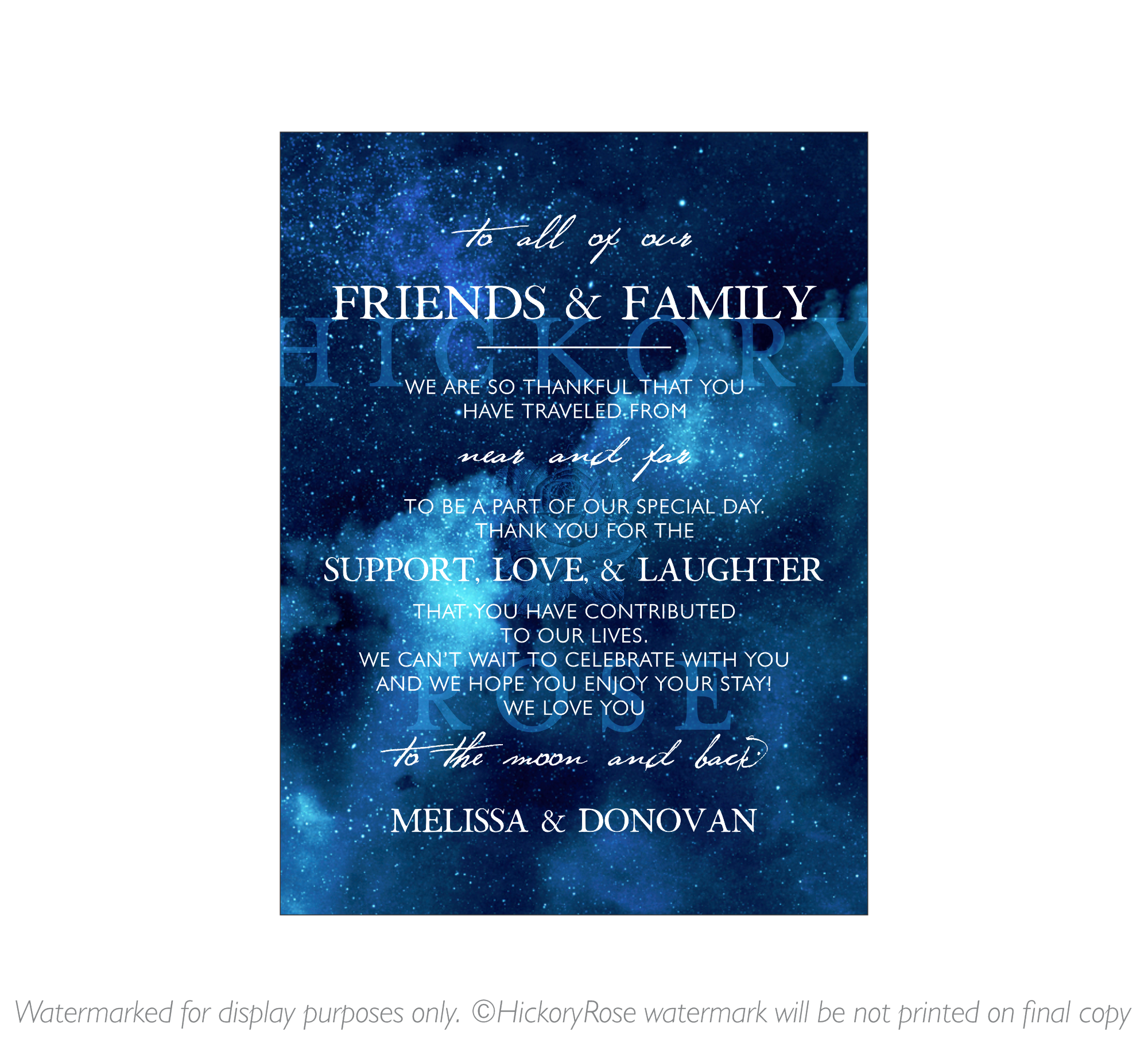 Starry Night | Welcome Notes