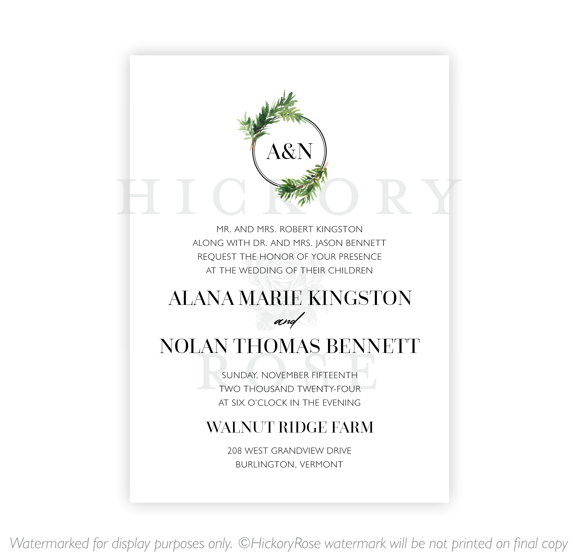 Rustic Pine | Wedding Invitation
