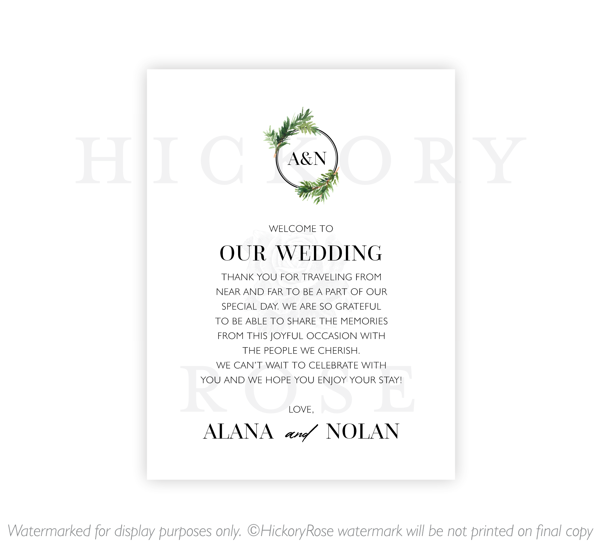 Rustic Pine | Welcome Notes
