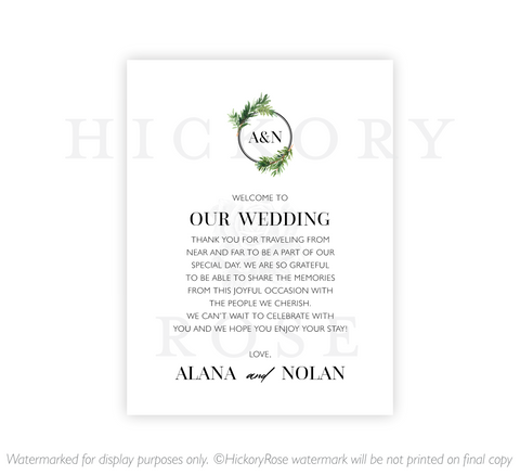 Rustic Pine | Welcome Notes