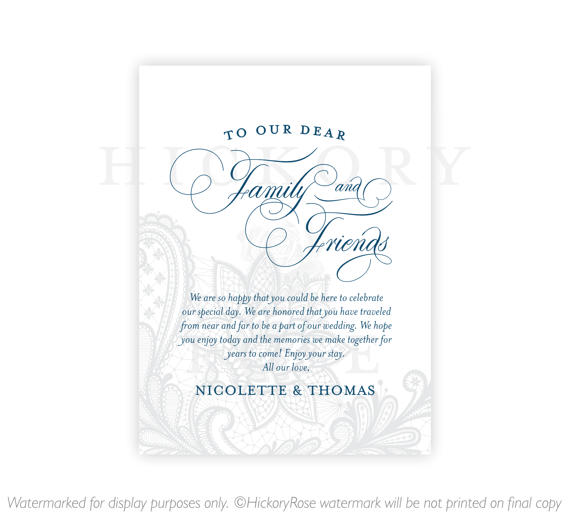 Silver Lace | Welcome Notes