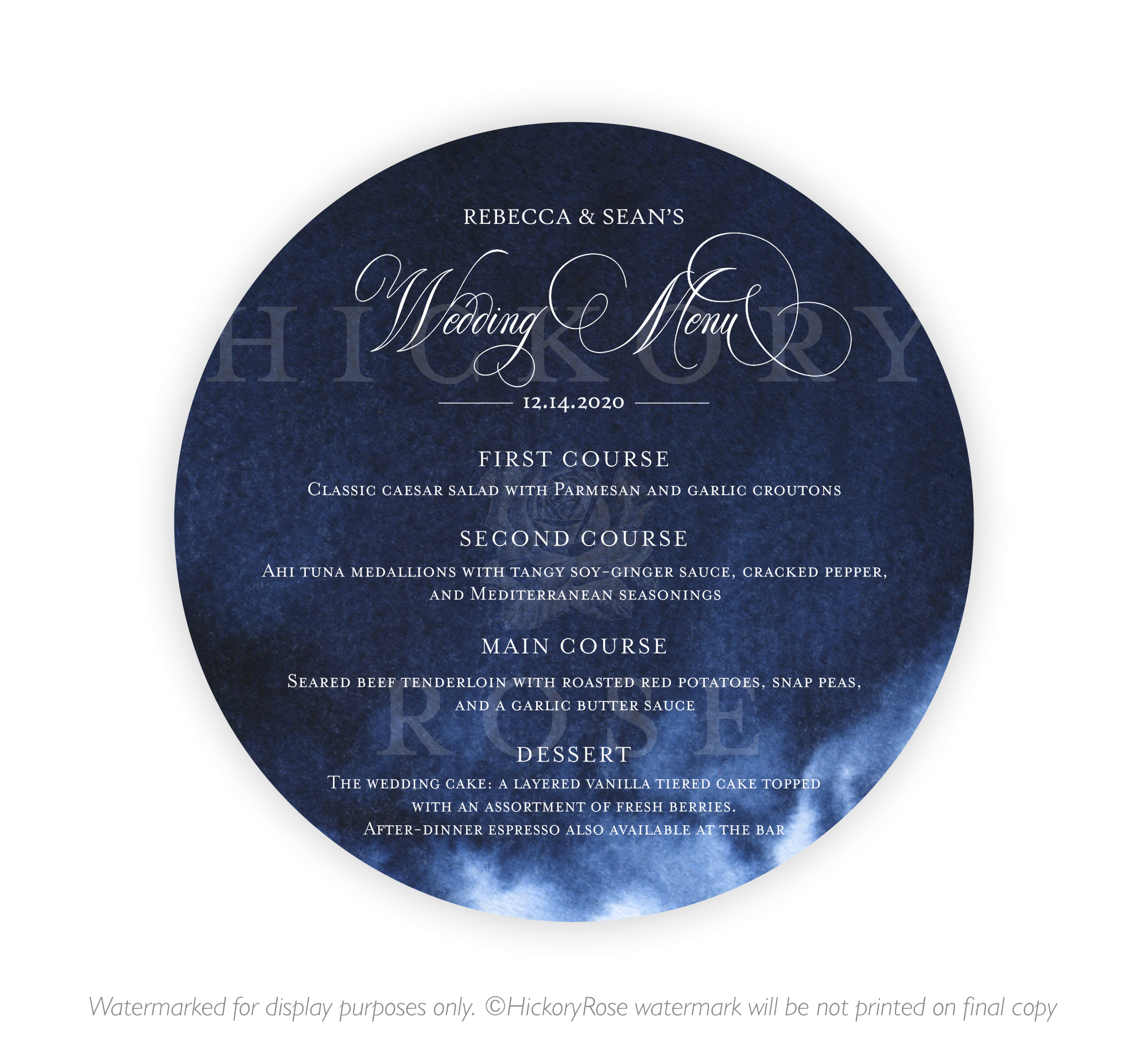 Elegant Watercolor | Wedding Menus