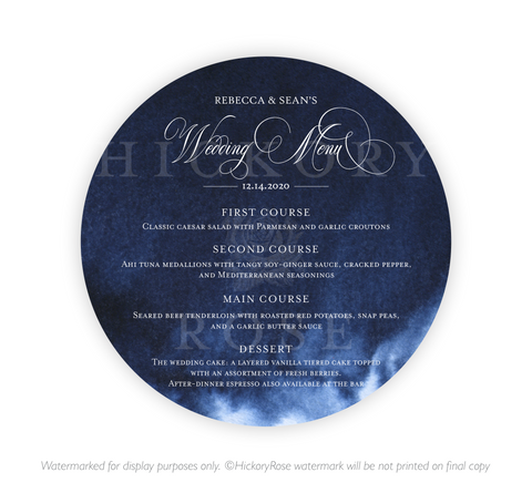 Elegant Watercolor | Wedding Menus