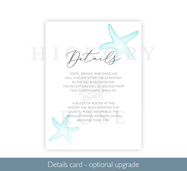 Summer Starfish | Wedding Invitation