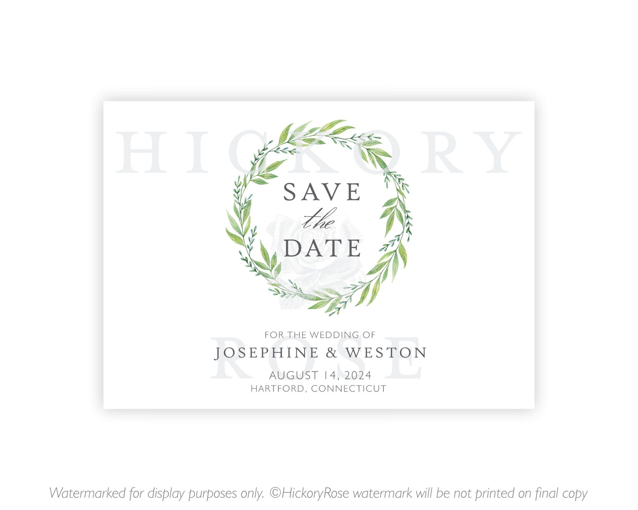 Wreath of Green | Save the Date Cards