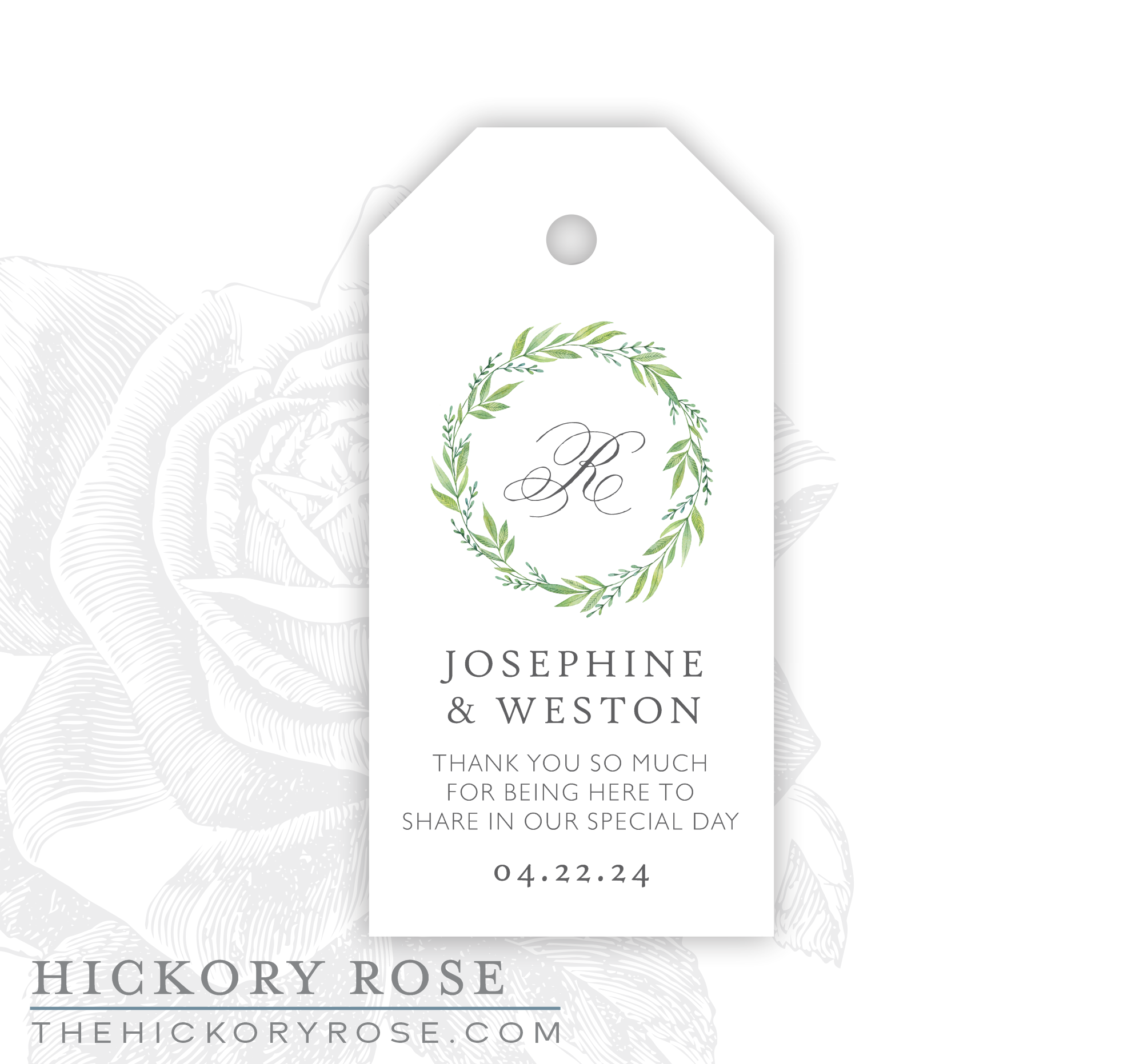 Wreathed Monogram | Gift & Favor Tags