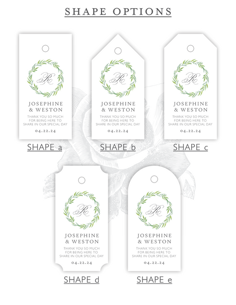 Wreathed Monogram | Gift & Favor Tags