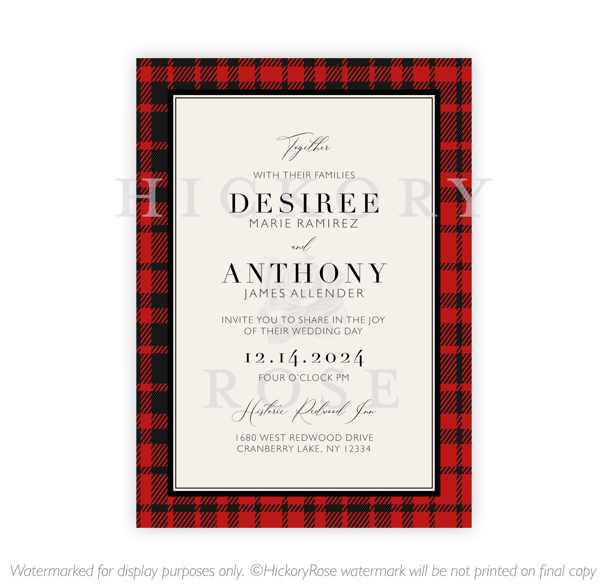 Buffalo Check | Wedding Invitation