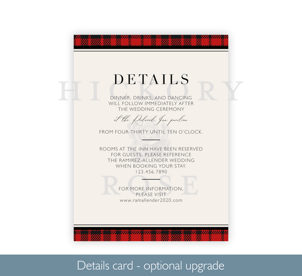 Buffalo Check | Wedding Invitation