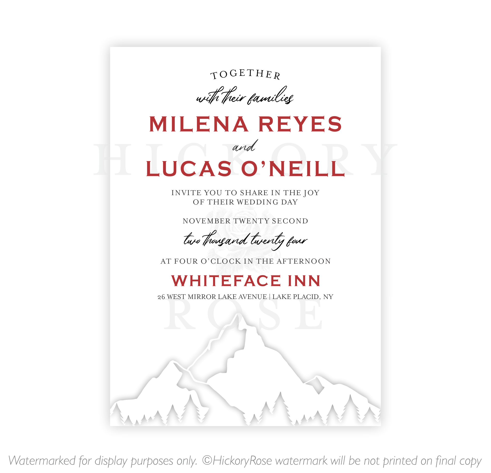 White Mountains | Wedding Invitation