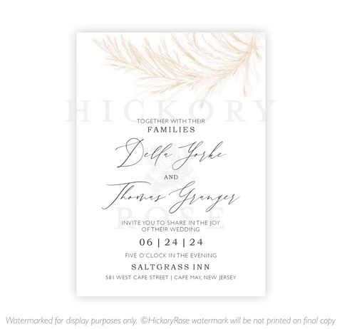 Pampas Grass | Wedding Invitation