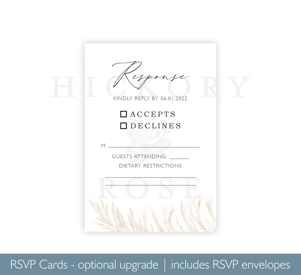 Pampas Grass | Wedding Invitation