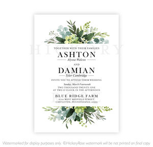 Bunches of Green | Wedding Invitation