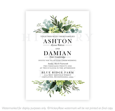 Bunches of Green | Wedding Invitation
