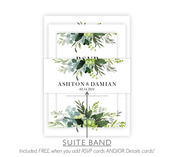 Bunches of Green | Wedding Invitation