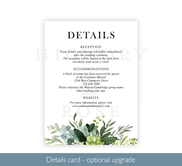 Bunches of Green | Wedding Invitation