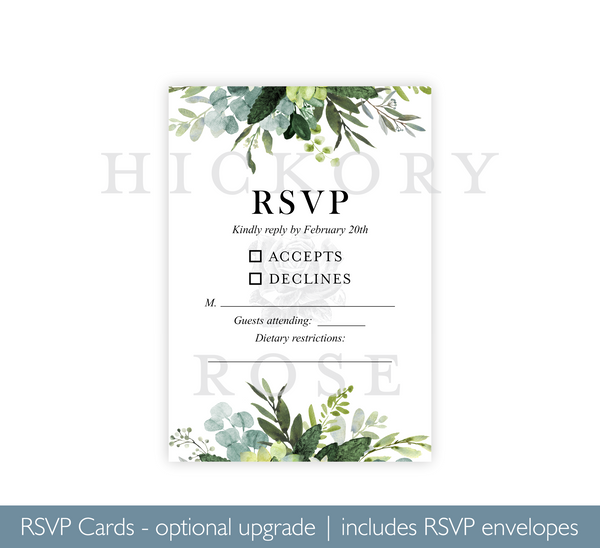 Bunches of Green | Wedding Invitation