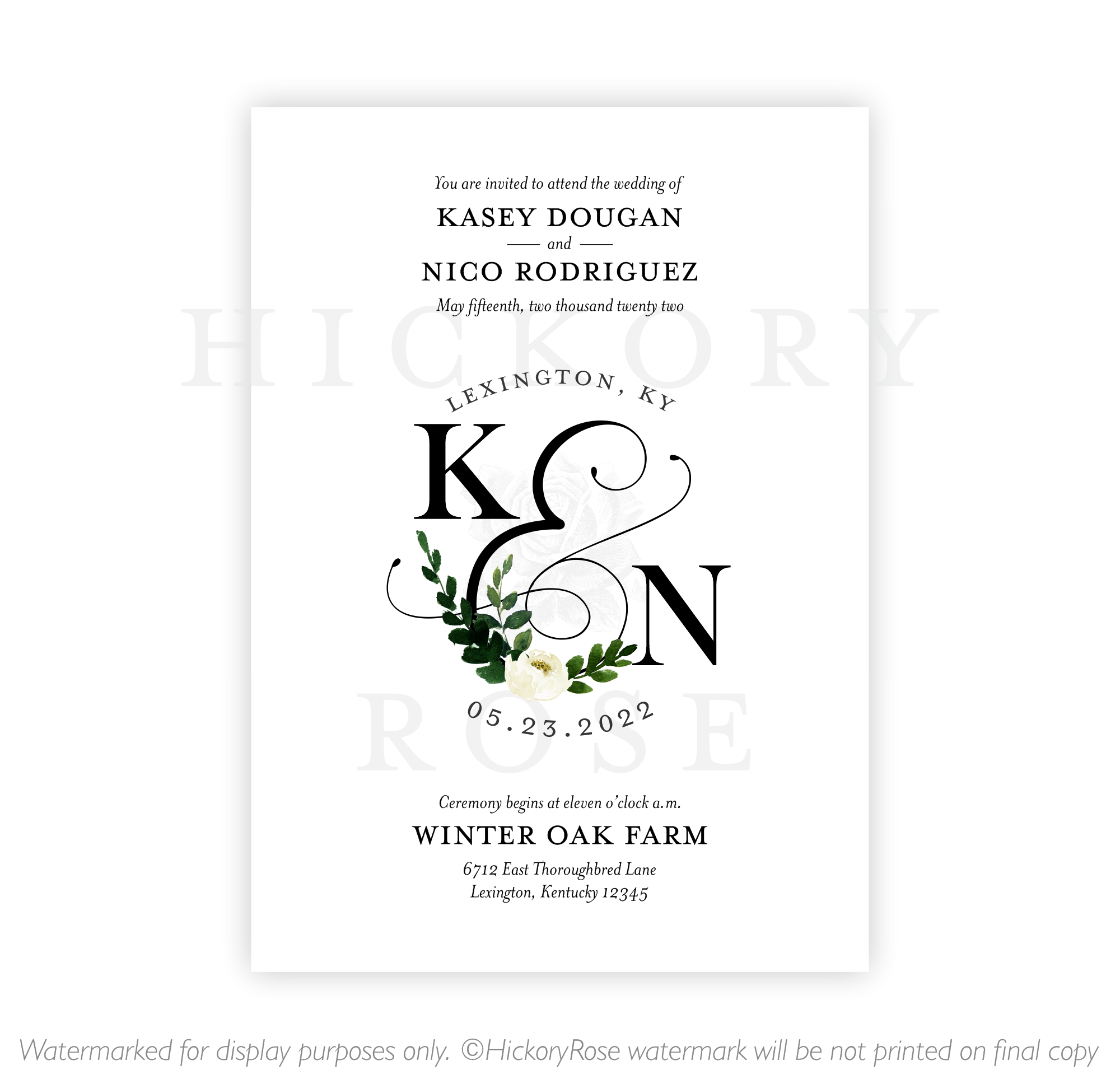Floral Ampersand | Wedding Invitation