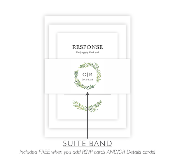 Wreathed Initials | Wedding Invitation