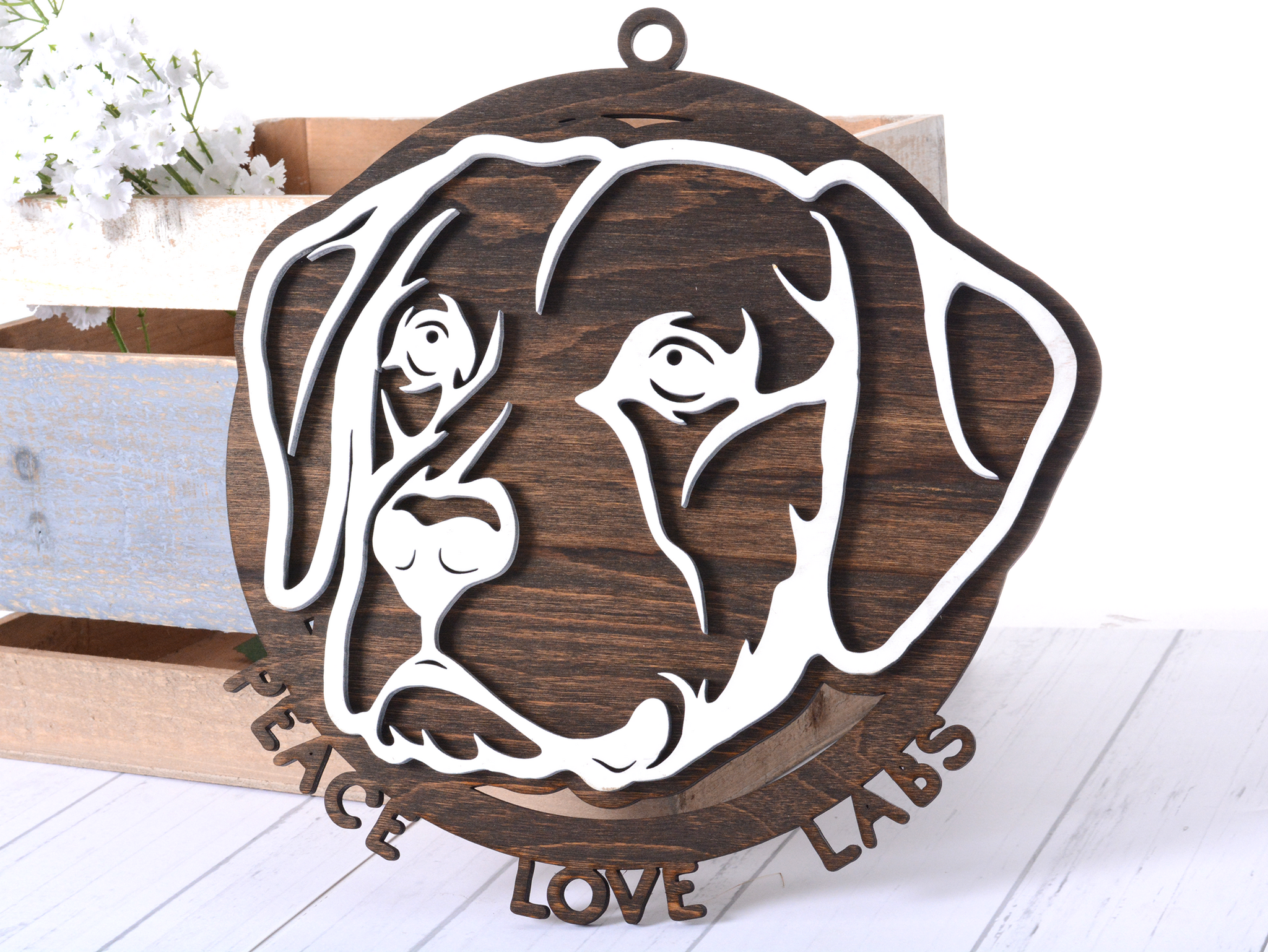 Peace, Love, Labs | Wood Sign