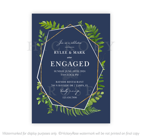 Geometric Greenery | Engagement Invite