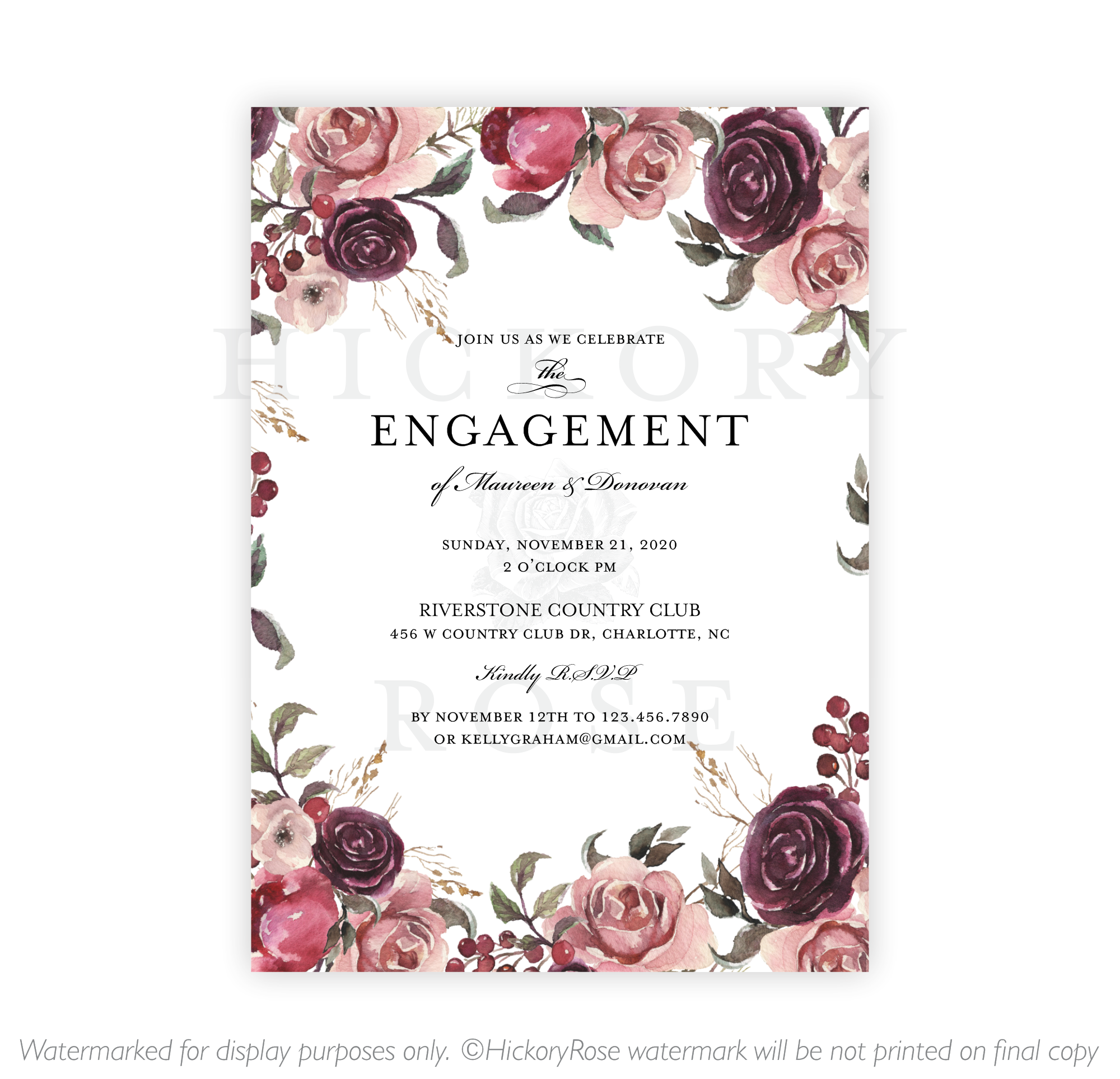 Rose Garden | Engagement Invite