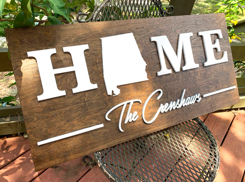 Alabama Home | Wood Sign