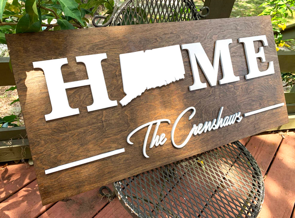 Connecticut Home | Wood Sign