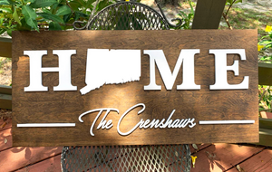 Connecticut Home | Wood Sign