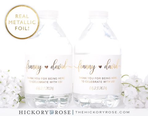 Little Hearts | Metallic Water Bottle Labels