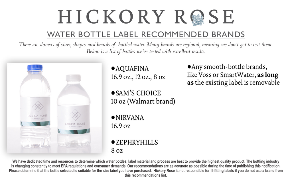 Hydrate | Metallic Water Bottle Labels – Hickory Rose