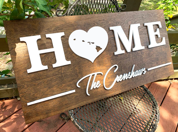 Hawaii Home | Wood Sign