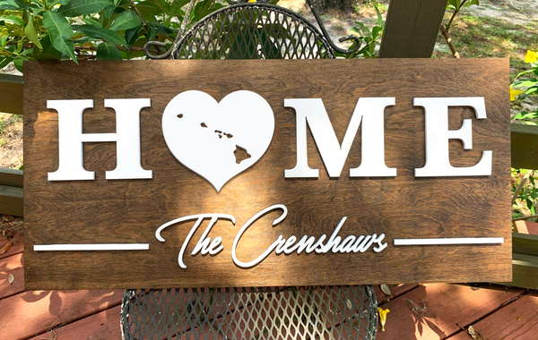 Hawaii Home | Wood Sign