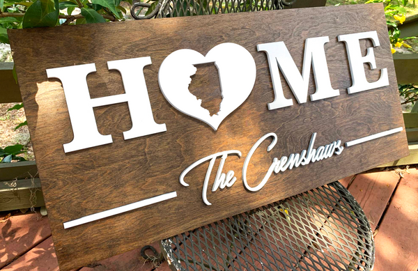 Illinois Home | Wood Sign