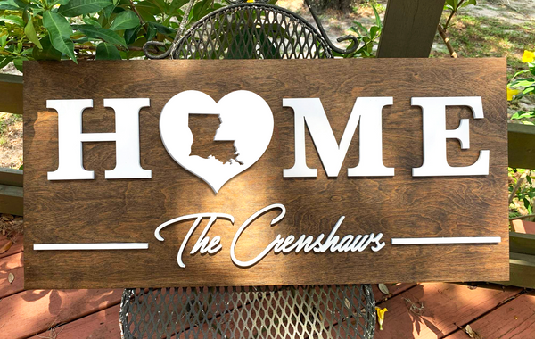 Louisiana Home | Wood Sign