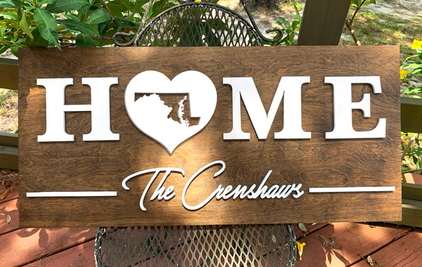Maryland Home | Wood Sign