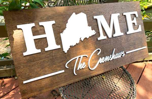 Maine Home | Wood Sign