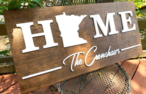 Minnesota Home | Wood Sign