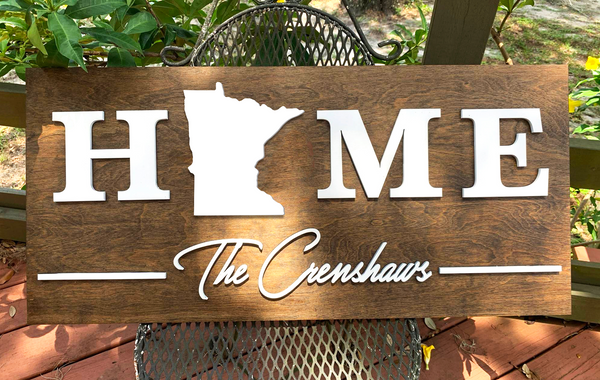 Minnesota Home | Wood Sign