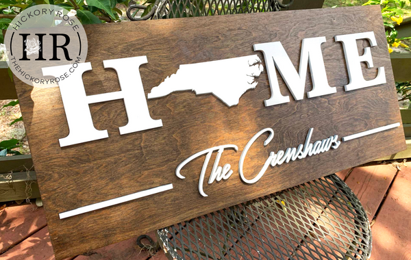 North Carolina Home | Wood Sign
