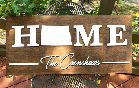 North Dakota Home | Wood Sign