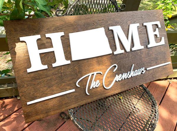 North Dakota Home | Wood Sign